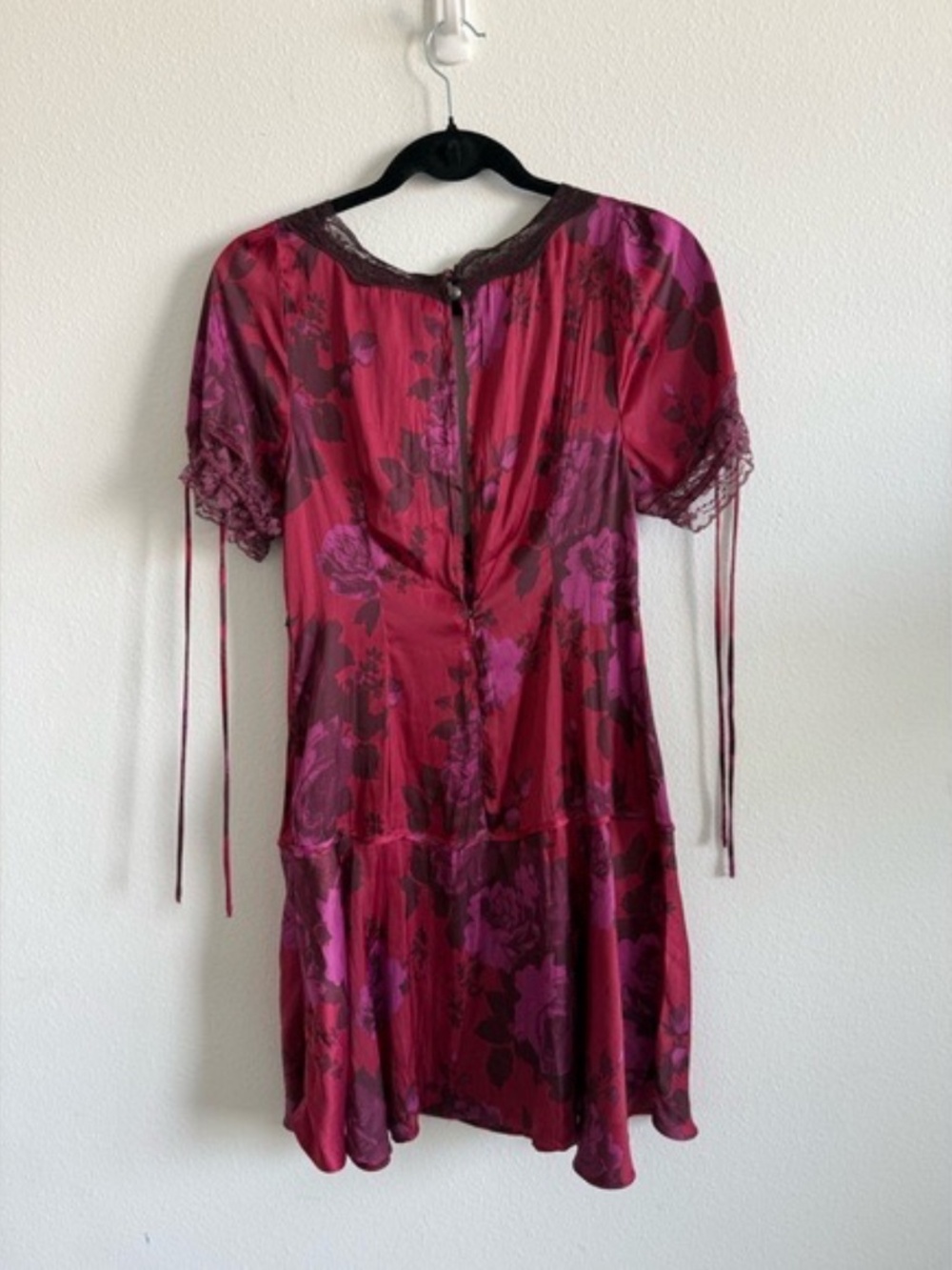 NWOT Free People Jos Floral Mini Dress Berry Combo, Size Medium - Picture 3 of 6